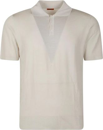 Barena Gebreid poloshirt - Heren - Polos - Wit - 2XL - Tops