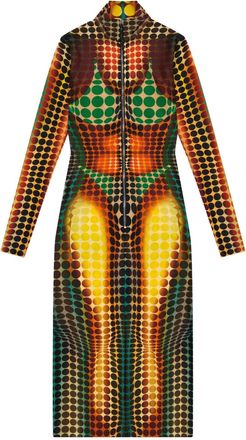 Jean Paul Gaultier Abito midi a collo alto - Giallo