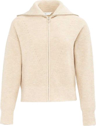 Miso Dames/Dames Ribbed Full Zip Regular Casual Vest (Cr&egrave;me)