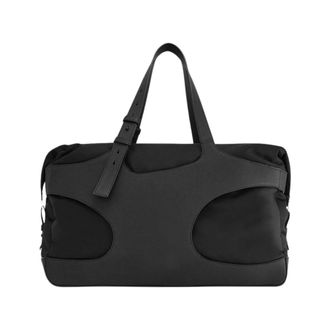 Ferragamo Pre-owned Duffle Bag met Cut-Out Details - Heren - Vintage Weekendtas - Zwart - ONE Size - Leer - Vintage