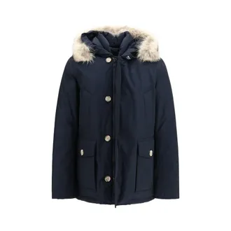 Woolrich Blue Cotton Mens Parka
