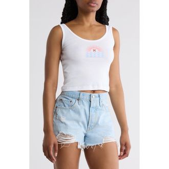 Hurley Leisure Scoop Neck Crop Tank in White at Nordstrom Rack, Size X-Small