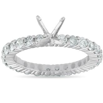Pompeii3 1 1/2ct Diamond Eternity Mount Engagement Ring Setting 14k White Gold Size Selectable