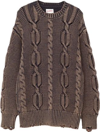 Bows & Arrows Maglione con lavorazione a trecce - Marrone