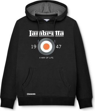 Lambretta Unisex Adult Doel Hoodie (Zwart)