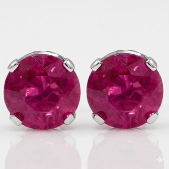 Pompeii3 1/4ct Genuine Ruby Studs 14K White Gold