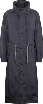 Moorer Madalyn Lange Jas - Dames - Trenchcoats - Blauw - L - Jassen