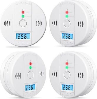 OEM 4 Detectores De Mon&oacute;xido De Carbono Con Pantalla Led Digital, Sin Pilas, Alarma De Co Con Sonidos De Alarma Y Bot&oacute;n De Prueba, La Cocina