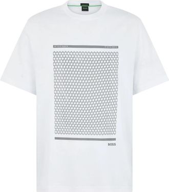 HUGO BOSS TS Tour Print T-Shirt - Heren - T-shirts - Wit - XS - Katoen - Tops