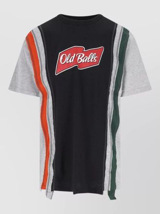 Needles short sleeve crew neck graphic stripe shirt