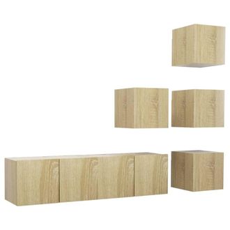 vidaXL Juego De Muebles De Sal&oacute;n 6 Piezas Roble Sonoma Vidaxl