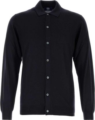 Fedeli Midnight Blue Button-Up Cardigan