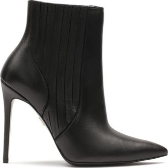 Kazar Minimalistische laarzen op een slanke stilettohak - Dames - Laarzen met Hak - Zwart - 38 EU - Leer - Schoenen
