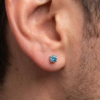 Pompeii3 1/5ct Blue Diamond Single Stud 14K White Gold