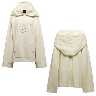 Puma x Rihanna Fenty Fleece Off Shoulder Womens Hooded Sweatshirt 574692 01 A50E - Off-White Textile - Size 6 UK