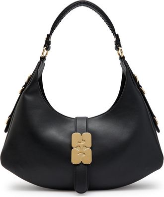 Ganni Kat Small Leather Shoulder bag - Black - One Size