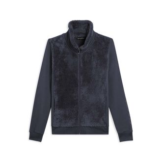 Freddy Felpa con zip, collo e fronte in sherpa, logo borchie