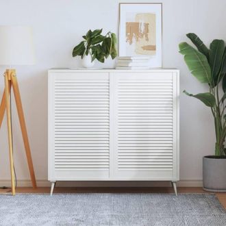 vidaXL Ante a Lamelle Bianche 2 pz Bianche 99,3x59,4 cm Legno di Pino - Vidaxl