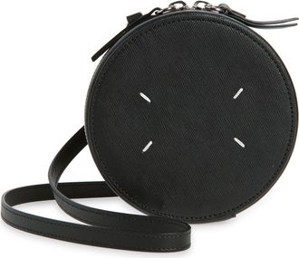 Maison Margiela Micro Circle Leather Crossbody Bag in Black at Nordstrom