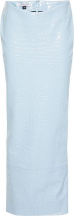 LaQuan Smith Leather Embossed Skirt - Womens - Lambskin/Silk/Spandex/Elastane