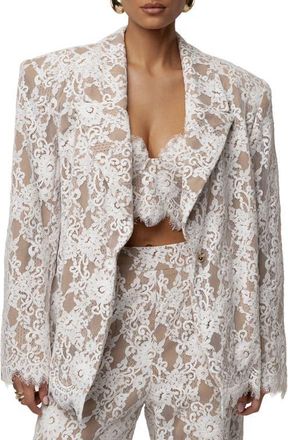 JLUXLABEL Lace And Desire Blazer in White at Nordstrom, Size Medium