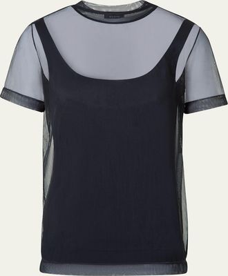 Akris Techno Tulle Stretch T-Shirt