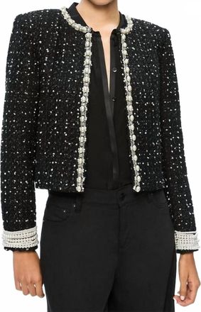 Alice & Olivia Dorian Jacket In Black With White
