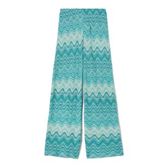 MC2 Saint Barth Wide Trousers, female, Blue, Size: M Amalia Baggy Trousers