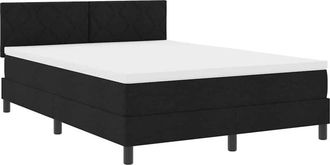 vidaXL Vidaxl - Cama Box Spring Con Colch&oacute;n Con Colch&oacute;n Negro 160 X 200 Cm Tela