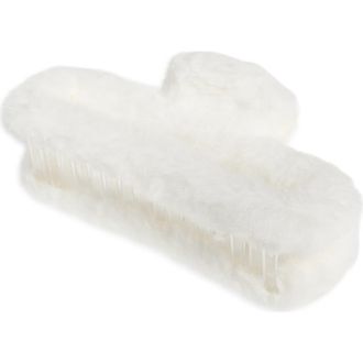 Tasha Faux Fur Jaw Clip in Ivory at Nordstrom