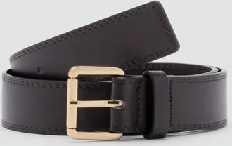 Mango Cintura larga effetto pelle con fibbia metallica cioccolato - Donna - XL - MANGO