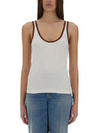 Gucci Tanktop aus gerippter Baumwolle mit Web