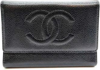 Chanel Pre-owned Wallets, female, Black, Size: ONE SIZE Pre-owned Leather Wallet