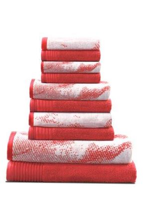 Superior Marble 10-Piece Quick-Drying Cotton Towel Set in Terra Cotta at Nordstrom Rack, Size 10 Piece Set