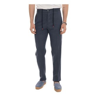 Kiton Slim-fit Trousers, male, Blue, Size: W36 Jogger Trousers