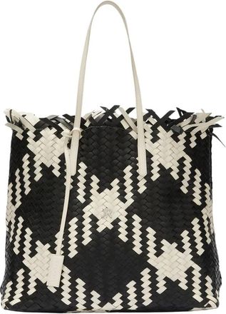 John Richmond Geweven Shopper Tas met Geometrisch Patroon - Dames - Shoppers - Veelkleurig - ONE Size - Leer - Tassen