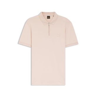 BOSS Stretch-cotton slim-fit polo shirt with logo patch