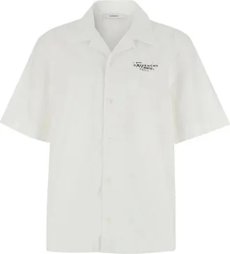 Givenchy Short Sleeve Shirts, male, White, Size: 2XL Bowling Shirt