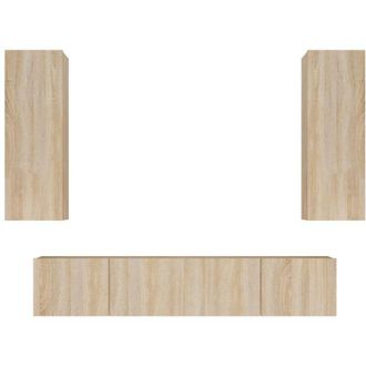 vidaXL Vidaxl - Set De Muebles Para Tv 4 Pzas Madera Contrachapada Roble Sonoma