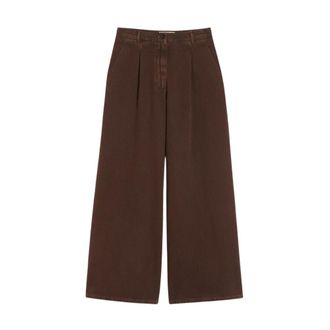 Max Mara Dames, Broeken, Bruin, Maat: XS Katoen