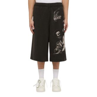 Off-white Korte Broeken, Heren, Zwart, M, Katoen, S. Matthew Track Shorts