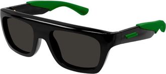Bottega Veneta BV1232S001 Green-Lens Sunglasses - Black