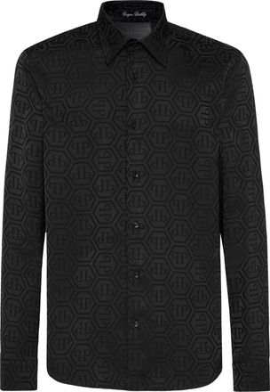 Philipp Plein Sugar Daddy Cut Silk Shirt Monogram