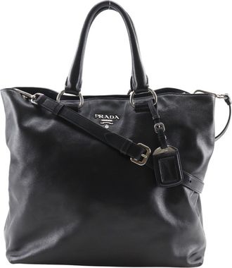 Prada Black Leather Tote Bag (Pre-Owned)