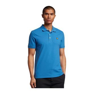 Lyle & Scott Polo Shirts, male, Blue, Size: S Plain Polo Shirt