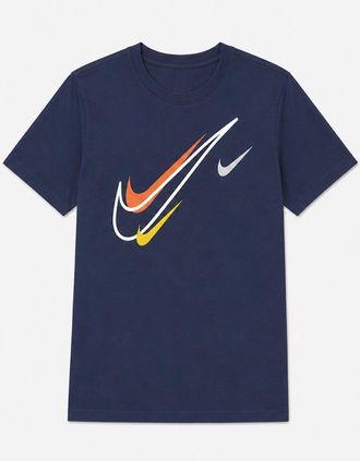 Nike Mens Nike Mens Sportswear Club Swoosh Classic Logo T Shirt in Navy - Size: 42
