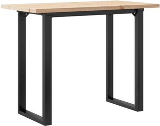 vidaXL Dining Table O-Frame 100x50x75.5 cm Solid Wood Pine and Steel Vidaxl