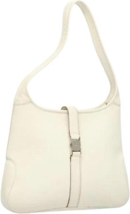 Ferragamo Pre-owned Shoulder Bags, female, White, Size: ONE SIZE Pre-owned Leather Shoulder Bag