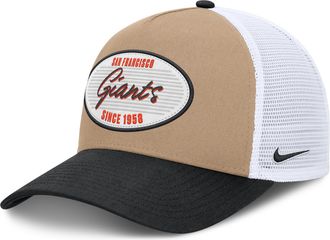 Nike San Francisco Giants Rise Nike Mens MLB A-Frame Trucker Adjustable Hat in Brown | NB1F0JOWGIA-G3T