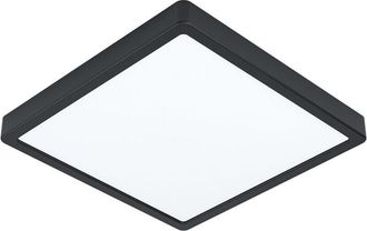 Eglo Eglo - Plafoniera Quadrata Esterno Argolis 2 Acciaio Nero Policarbonato Bianco Led